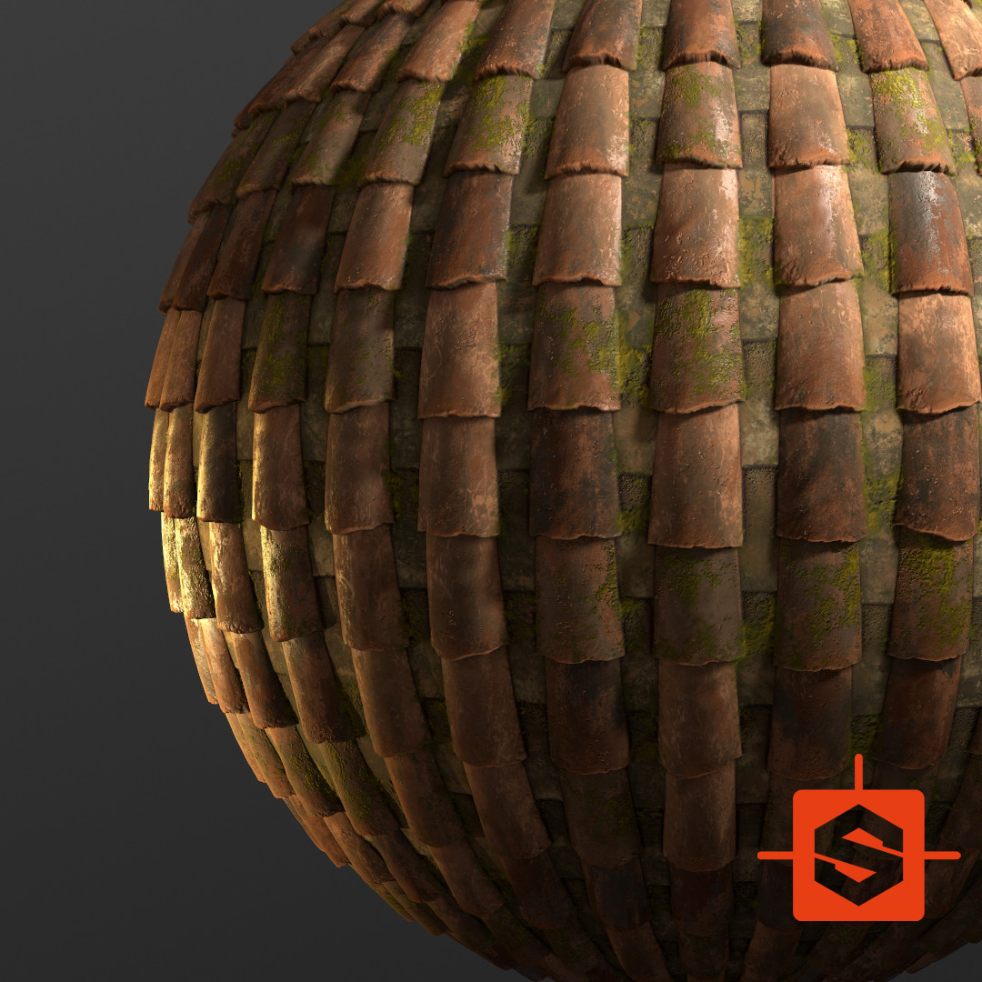 ArtStation - Mossy Barrel Roof Tiles