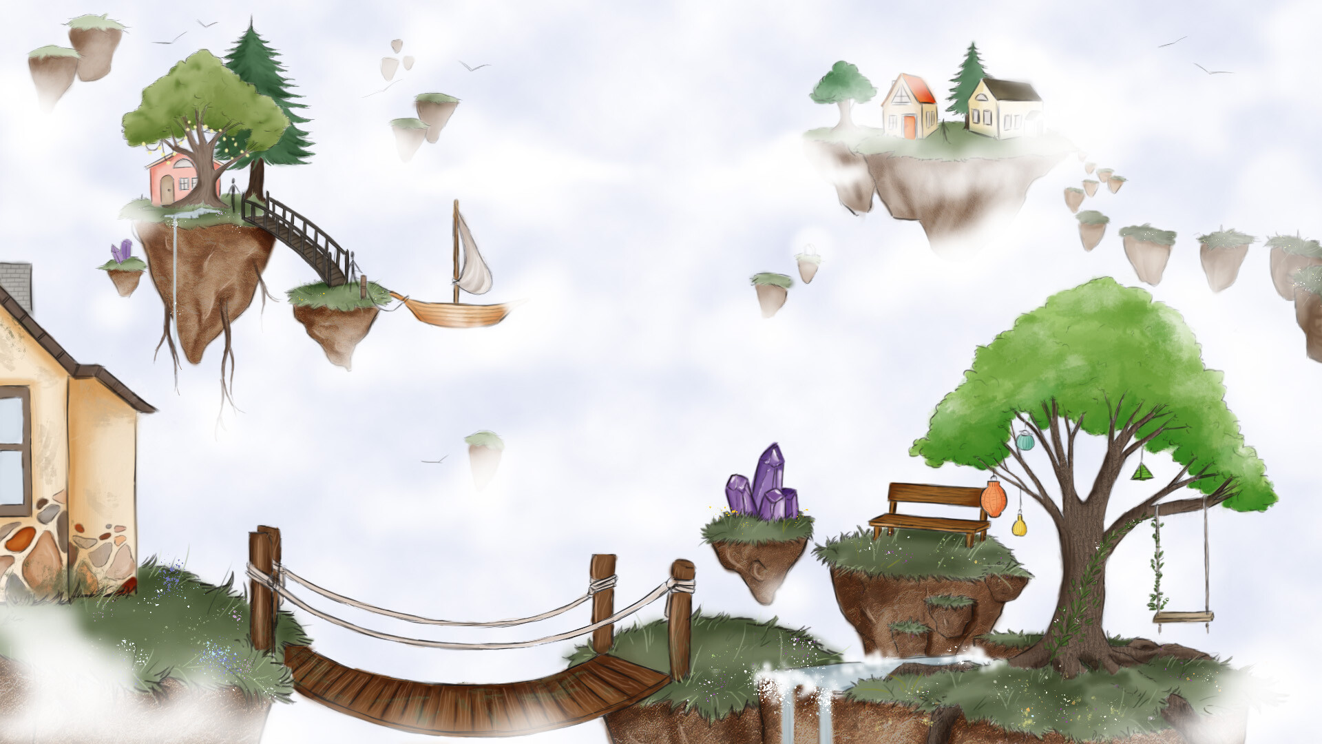 ArtStation - Floating Rocks Concept Art