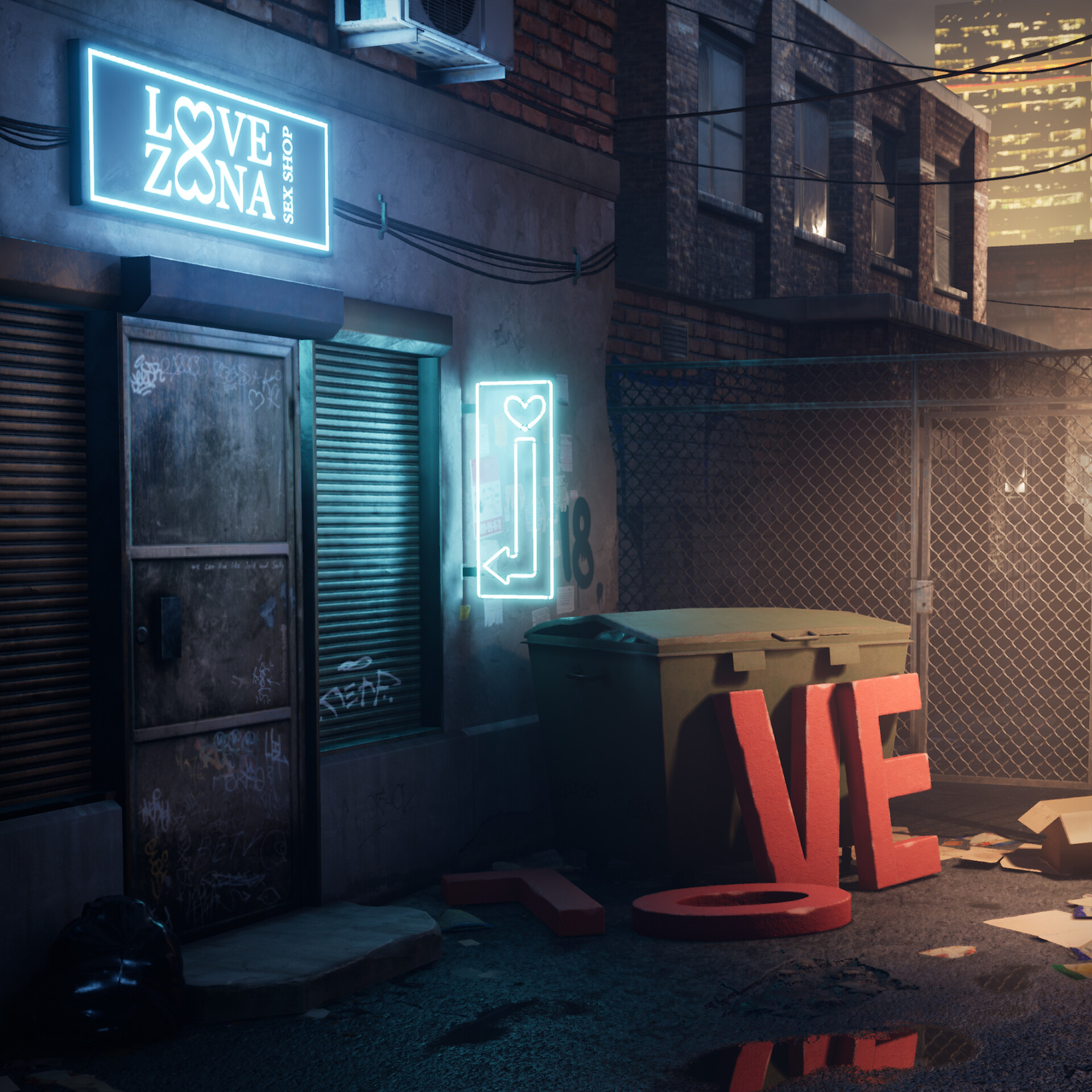 ArtStation - LOVE. Night alley