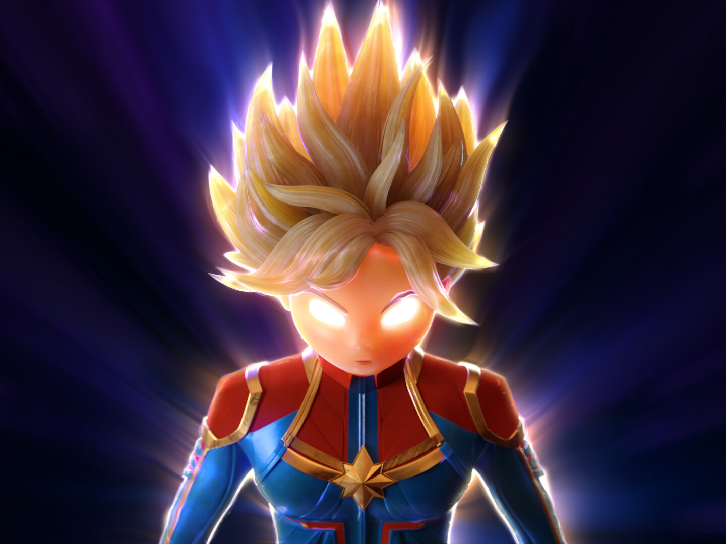 ArtStation - Captain Marvel Super Saiyan v2