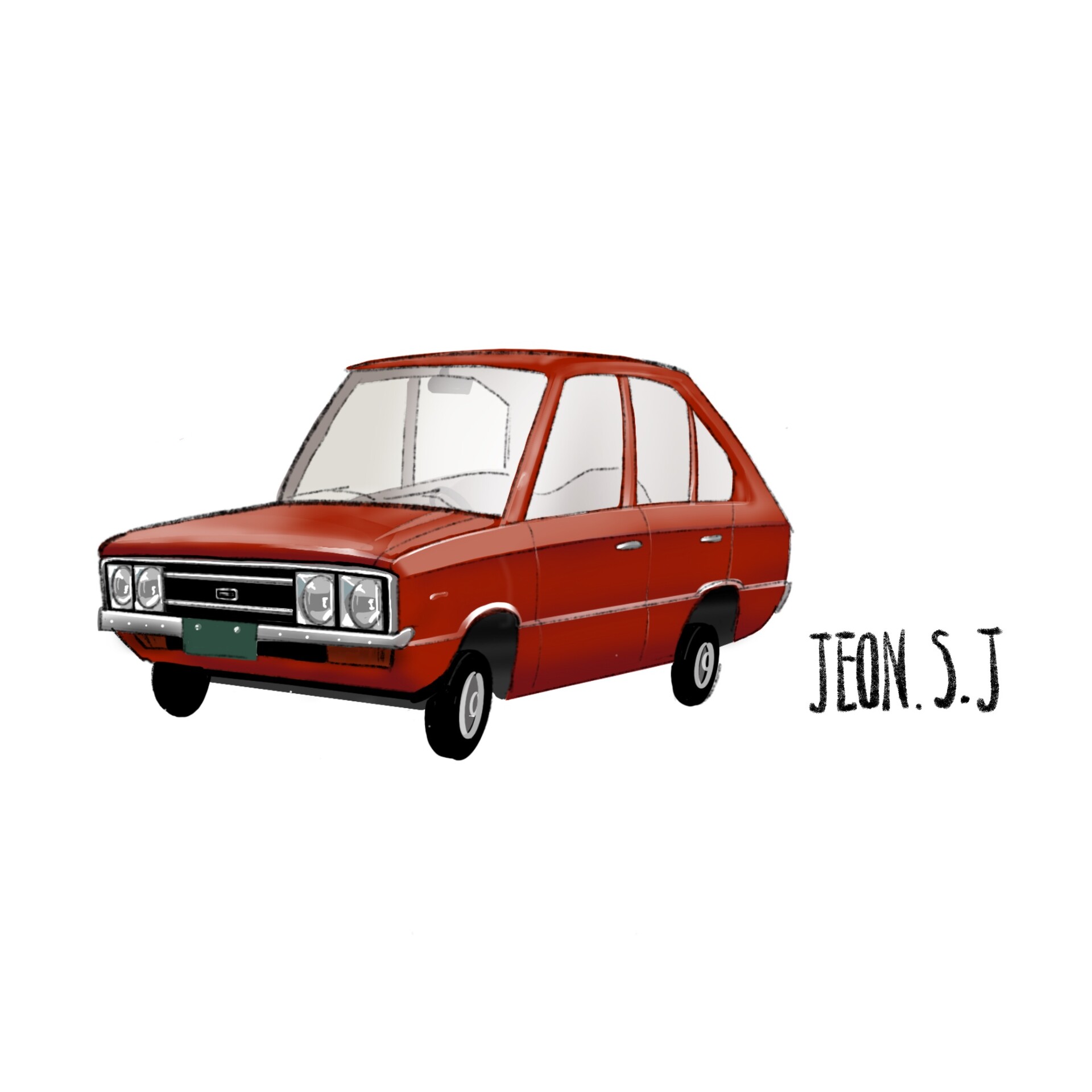 Artstation - [artwork] 1975 Hyundai Pony