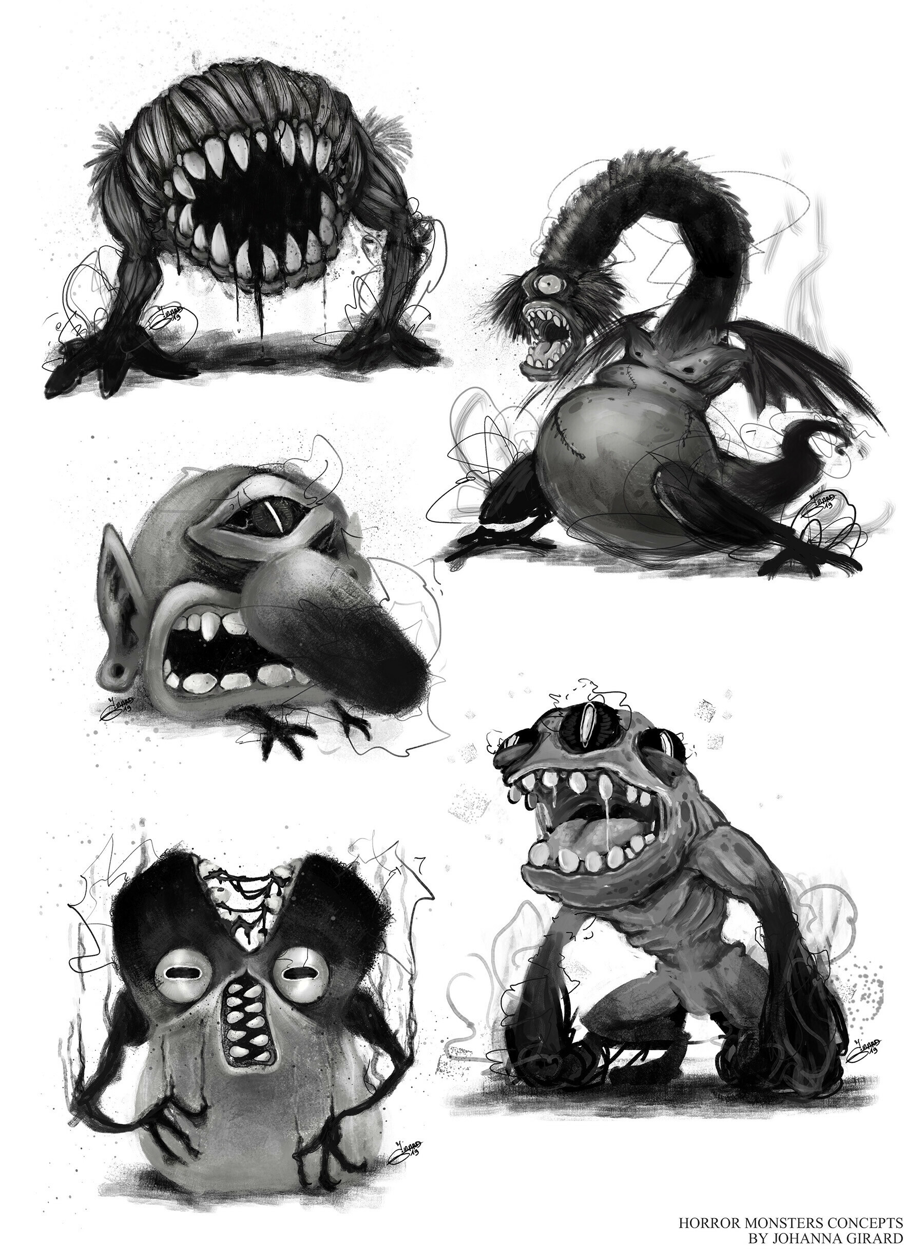 scary monster sketches