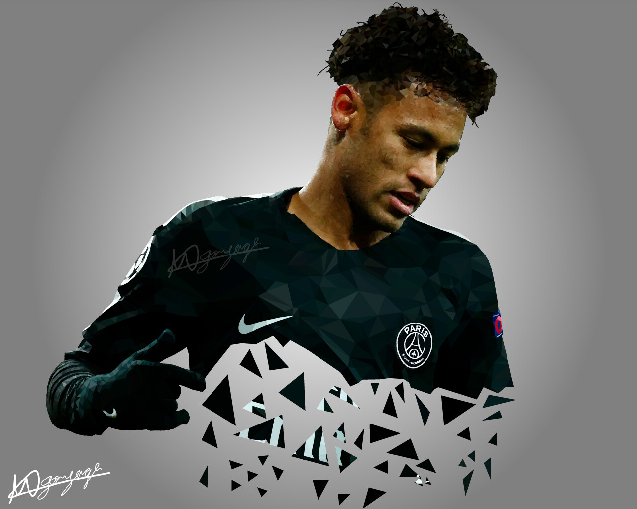 ArtStation - Polygon Art - Neymar Jr.