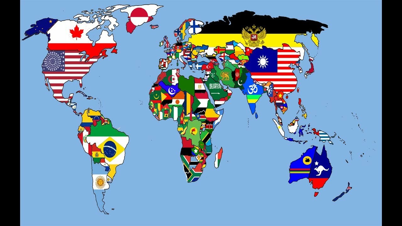 Включи новые страны. Карта с флагами. Флаги государств на карте.