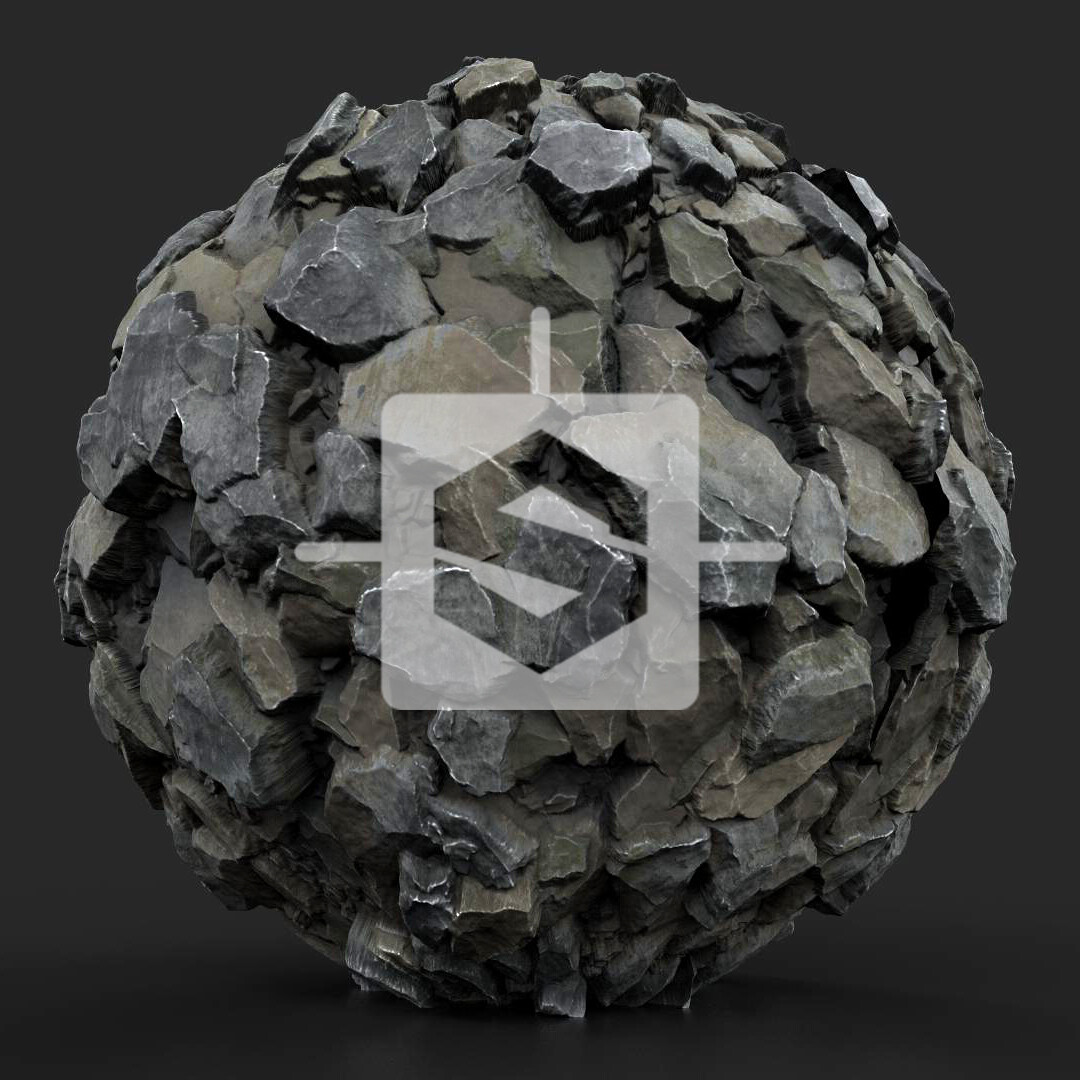 ArtStation - Substance Designer Practice - Sharp Rocks Rubble