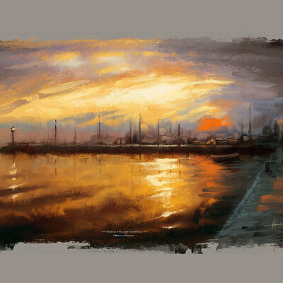 Michael adamidis art channel photoshop brushes oil texture brush pack realistic brushes sunset at nikiti harbor dd5