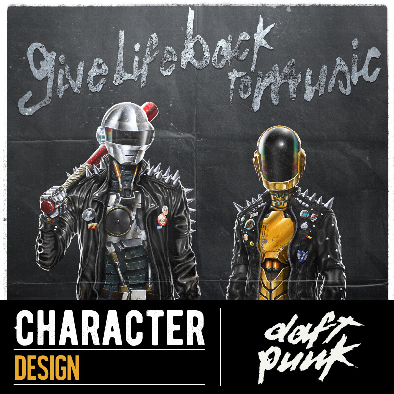 Daft Punk Give Life Back To Music Lyrics Poster Canvas –