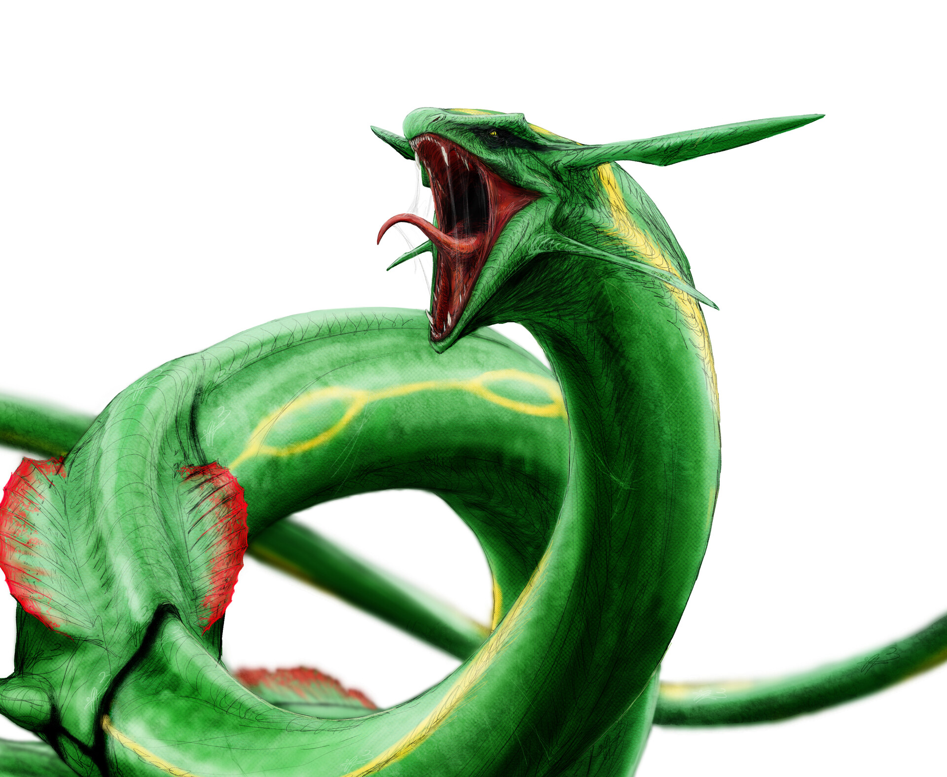 ArtStation - Rayquaza (Mega Shiny)