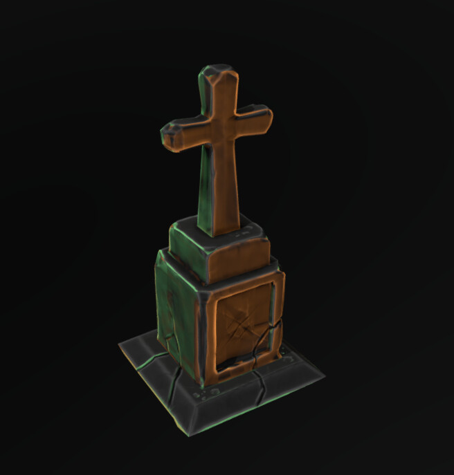 ArtStation - Cross Gravestone V2
