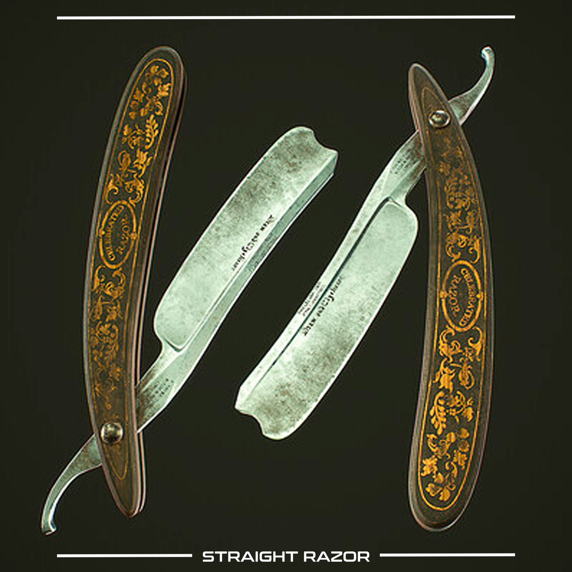 ArtStation - Vintage straight razor