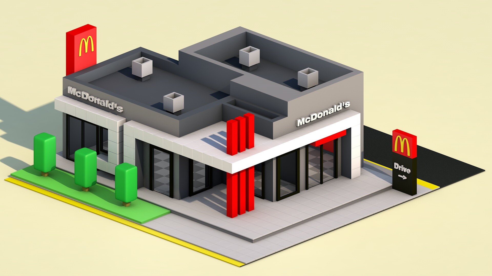 ArtStation - Mcdonalds - Low poly
