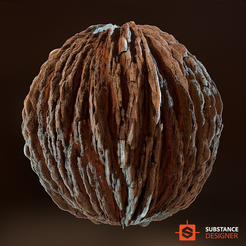 Artstation Substance Designer Red Cedar Tree Bark