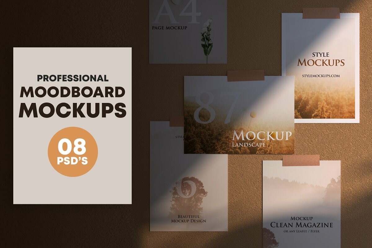 Download Artstation Set Of Mood Board Mockups Style Mockups PSD Mockup Templates