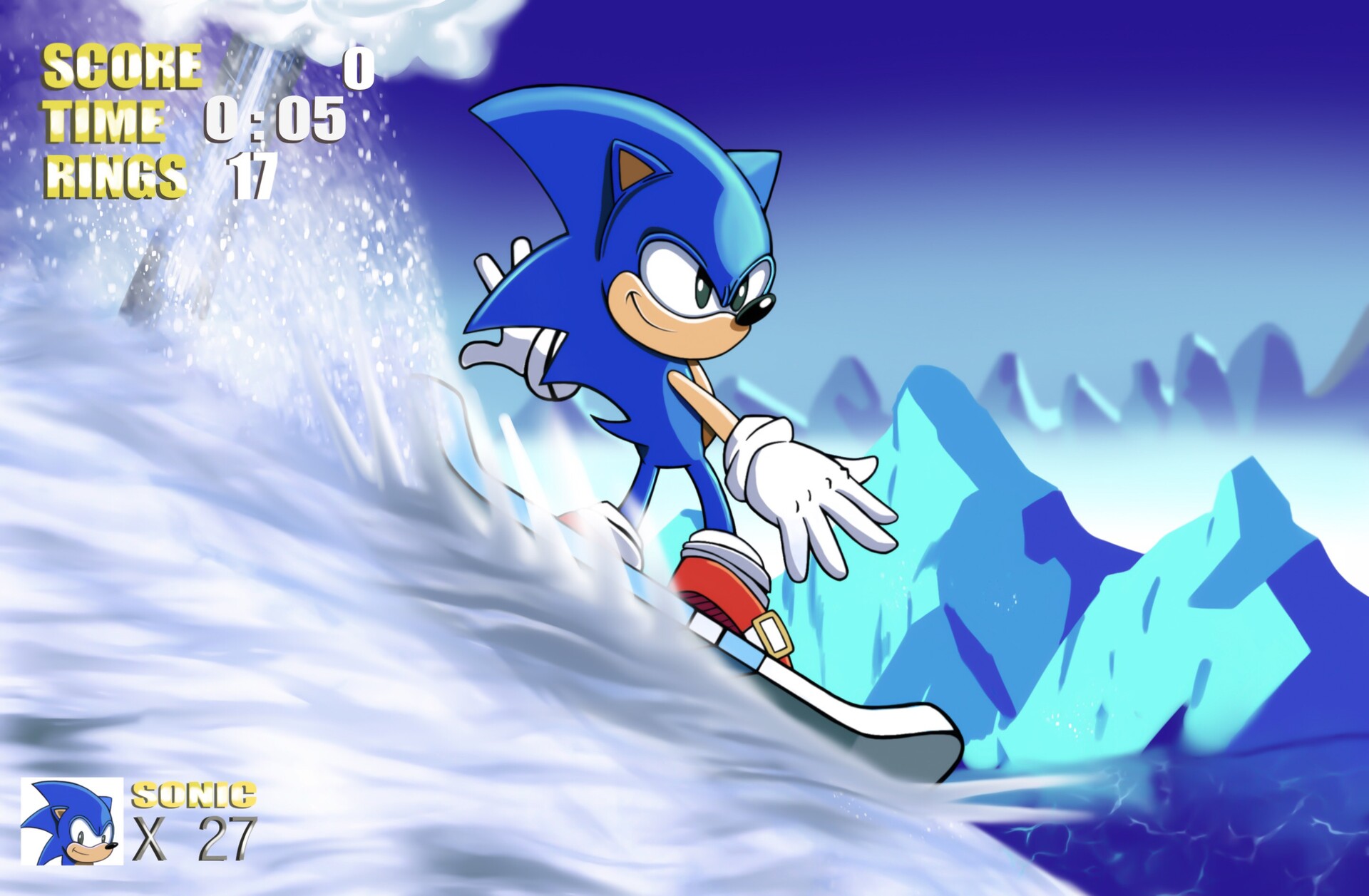 Sonic 3 ice cap. Соник 3 Ice cap. Sonic 3 Ice cap Zone. Соник спасает Рождество. Ice cap Zone Art.