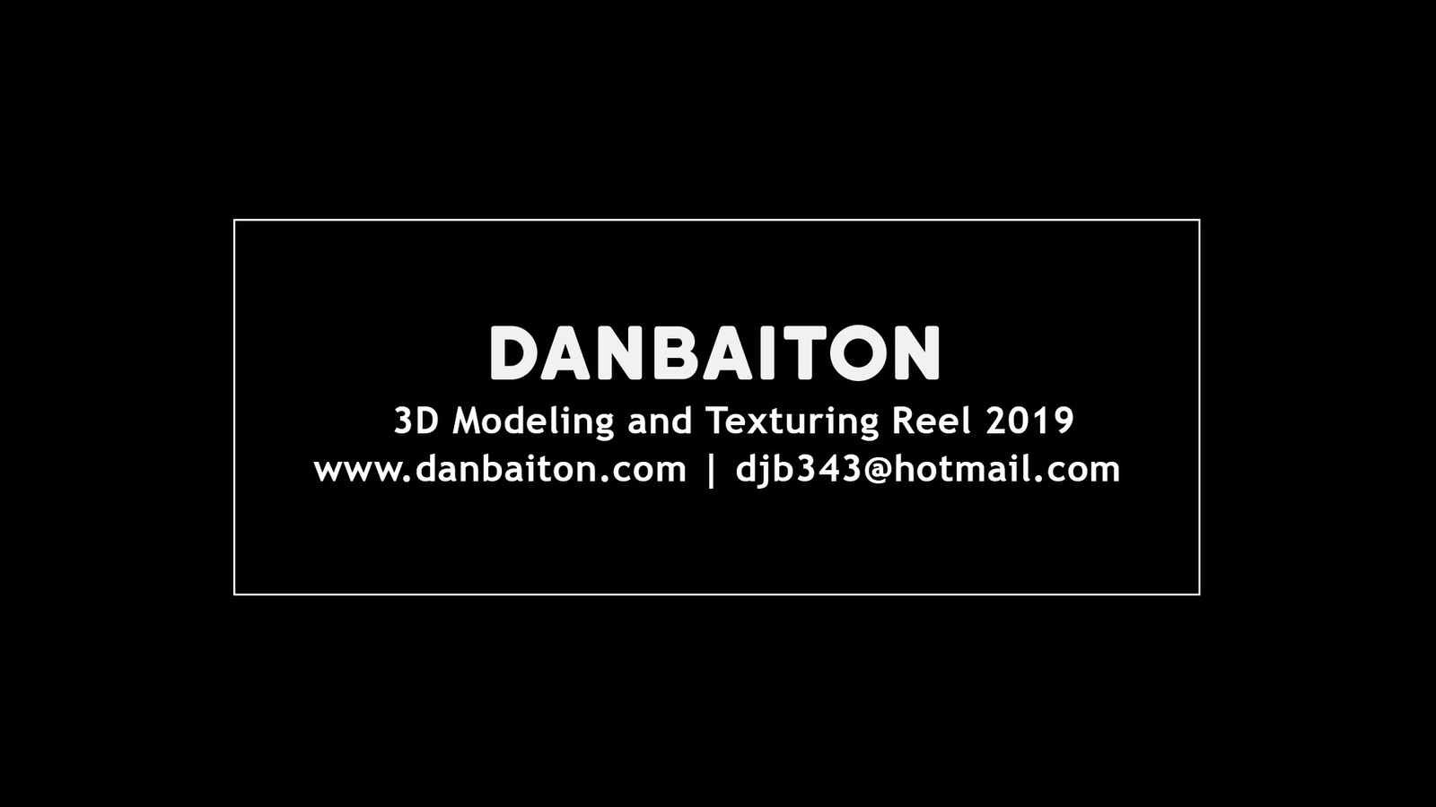 3D Modeling and Texturing Reel 2019
