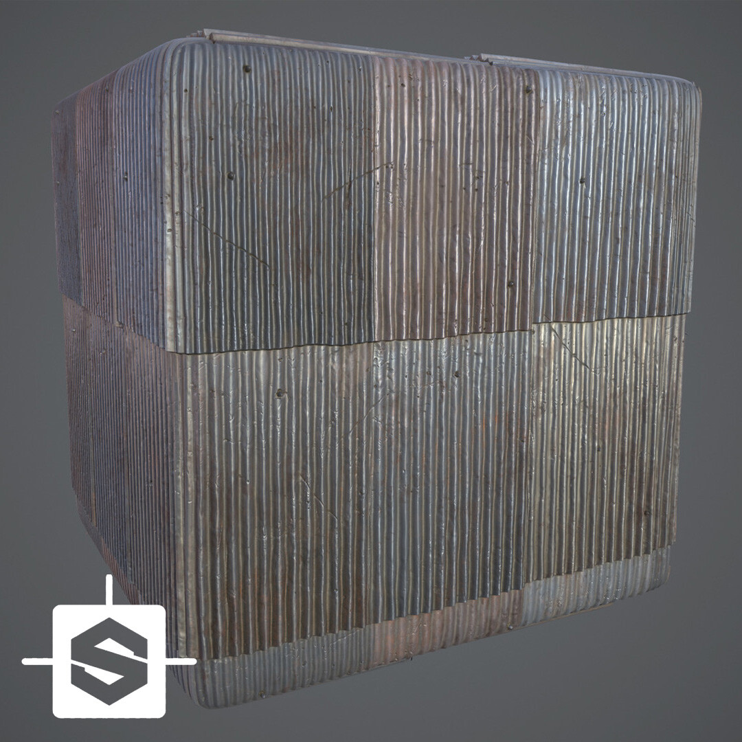 ArtStation Simple Corrugated Steel Roof Substance Designer