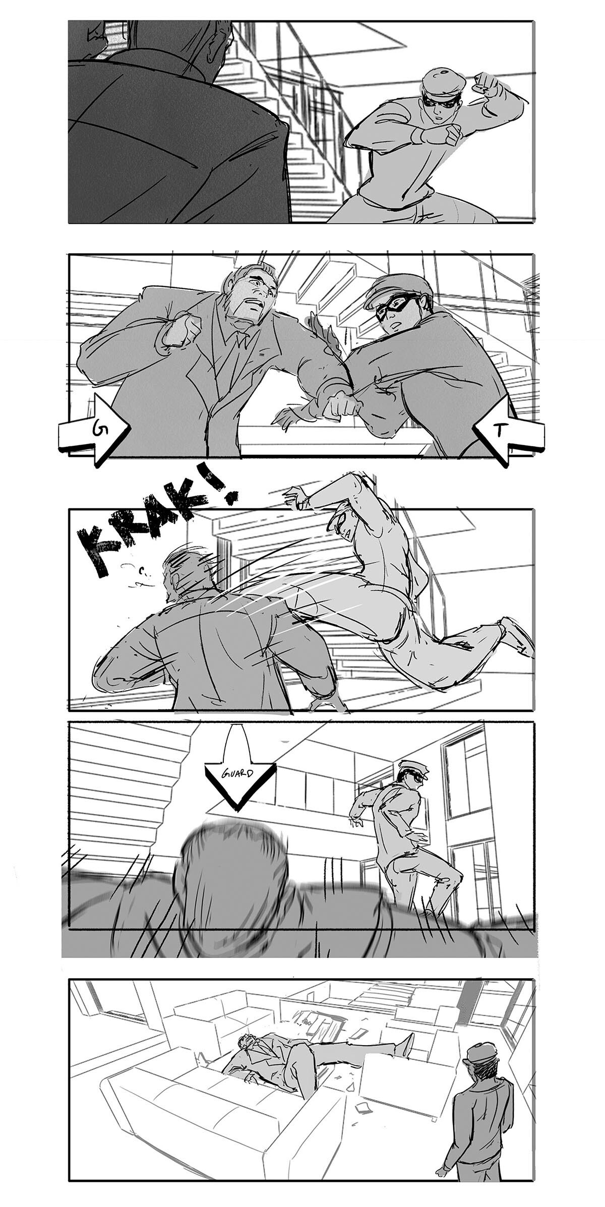 ArtStation - Storyboards - Hand-to-Hand Fight Sequence