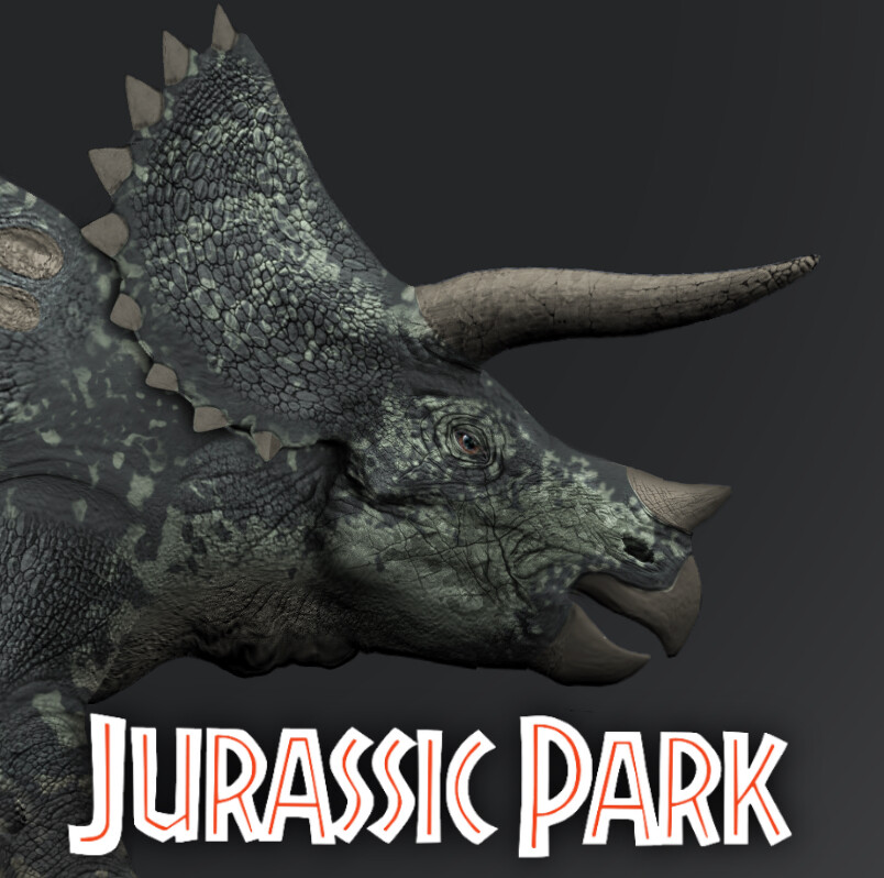 Artstation Jurassic Park Triceratops Lucca