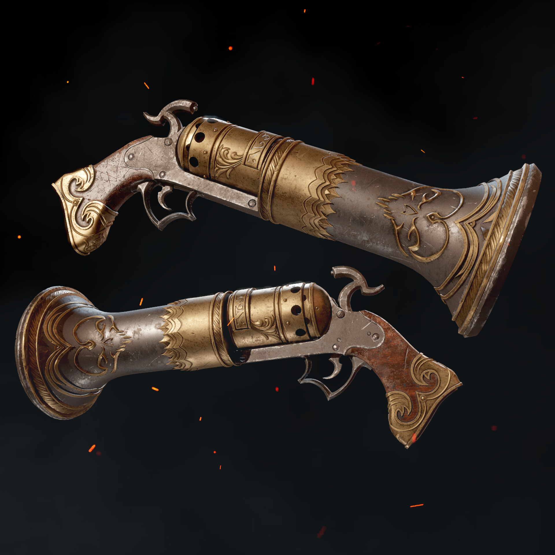 ArtStation - Spanish Miquelet Blunderbuss Pistol