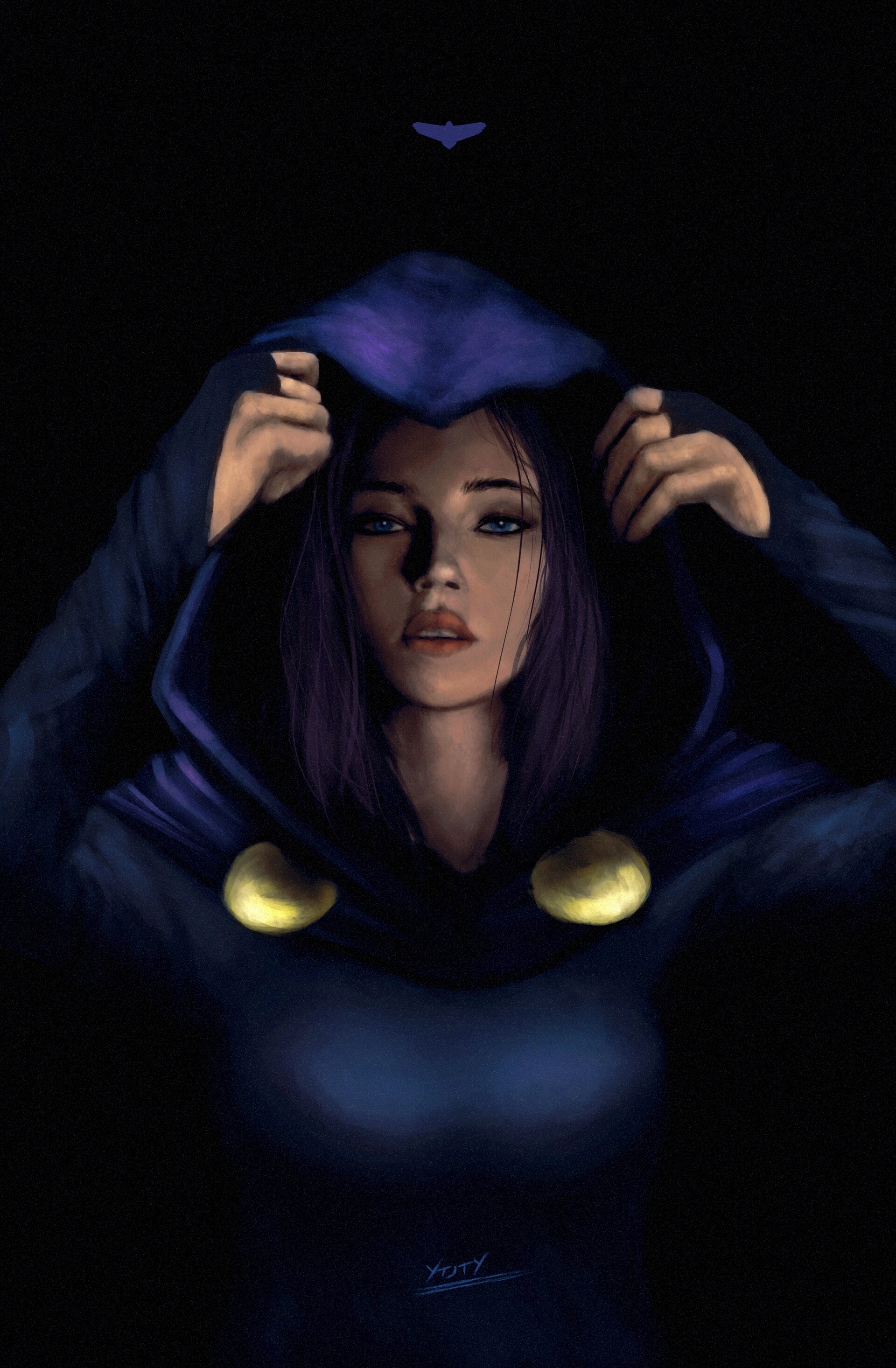 ArtStation - Raven, Teen Titans Custom Sketch Cover