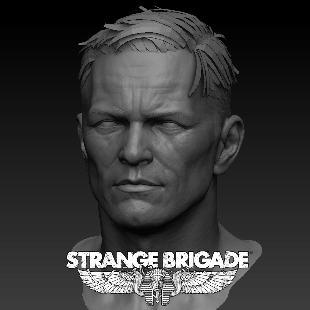 ArtStation - Strange Brigade - Frank Fairburn head sculpt