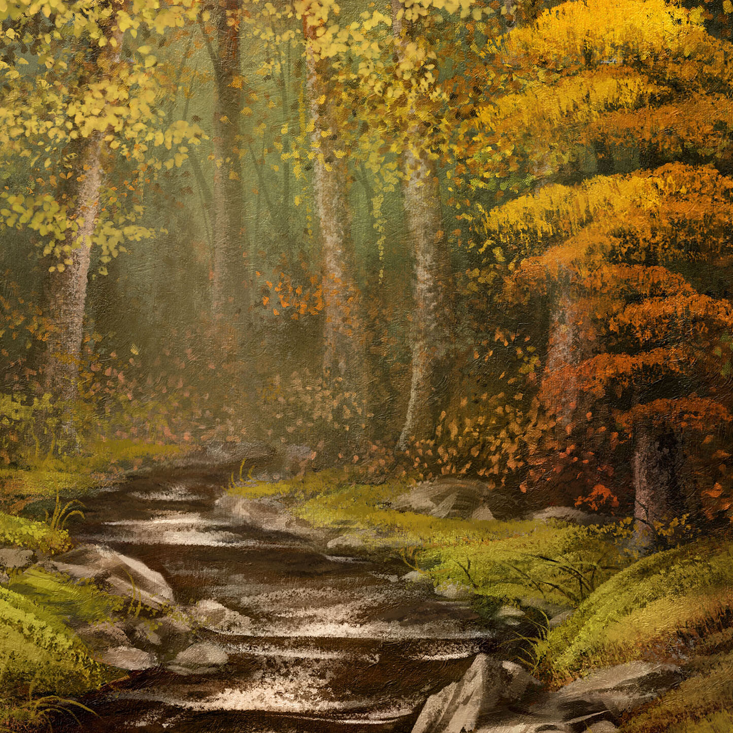 "Autumn River" Digital Fine Art Landscape/Scenery Painting