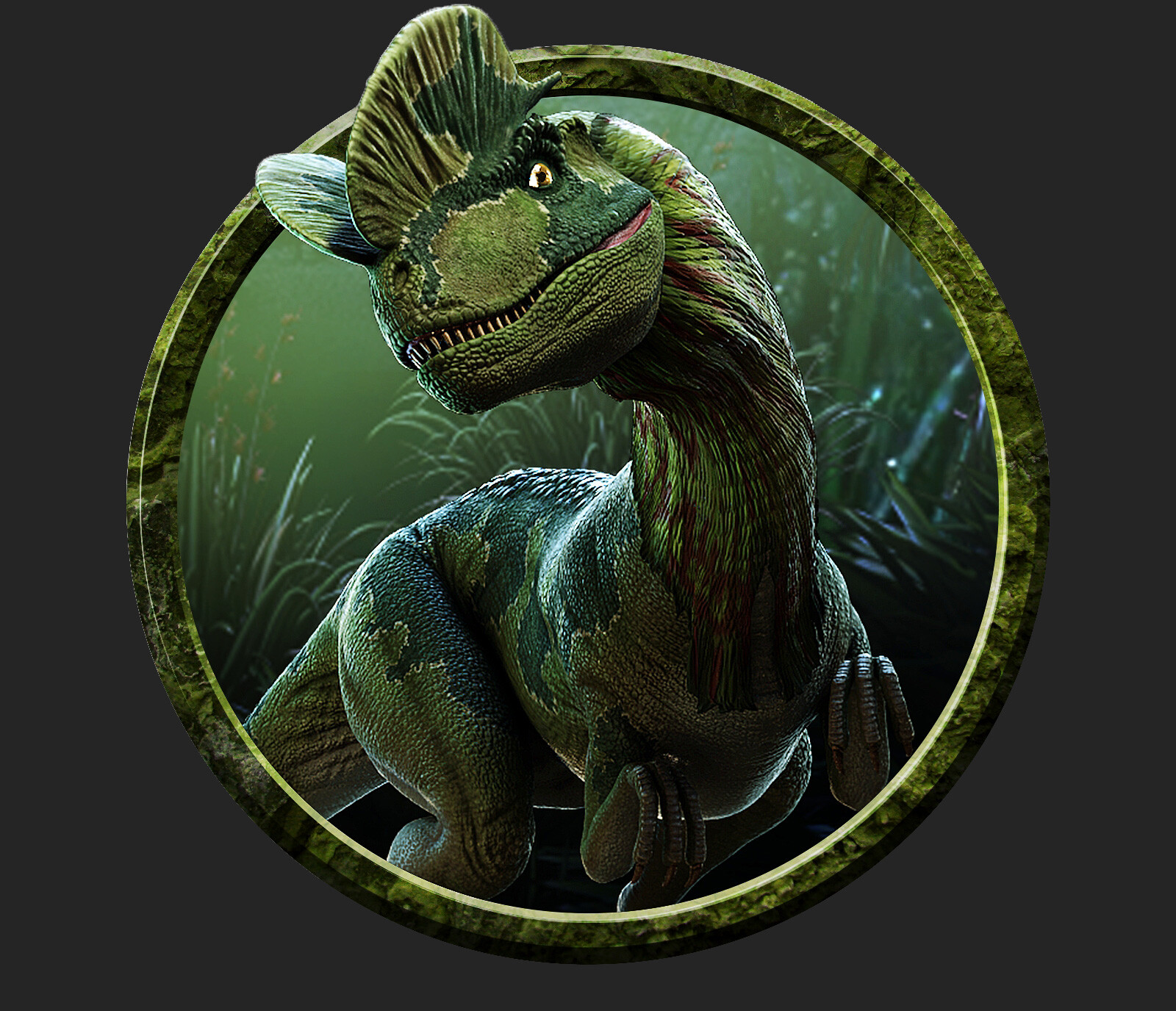 Jurassic Park Dilophosaurus Art