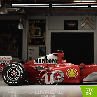 Unreal Engine - Schumi's F2004 in Jay's garage