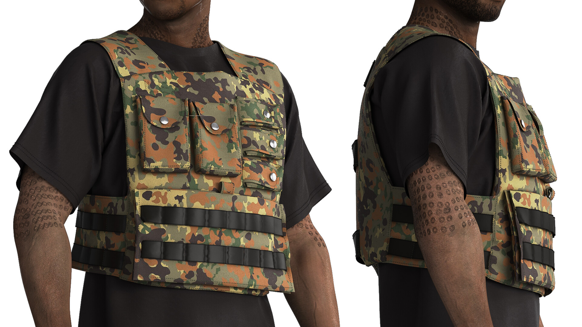 ArtStation - Marvelous Designer Bullet Proof Vest Study