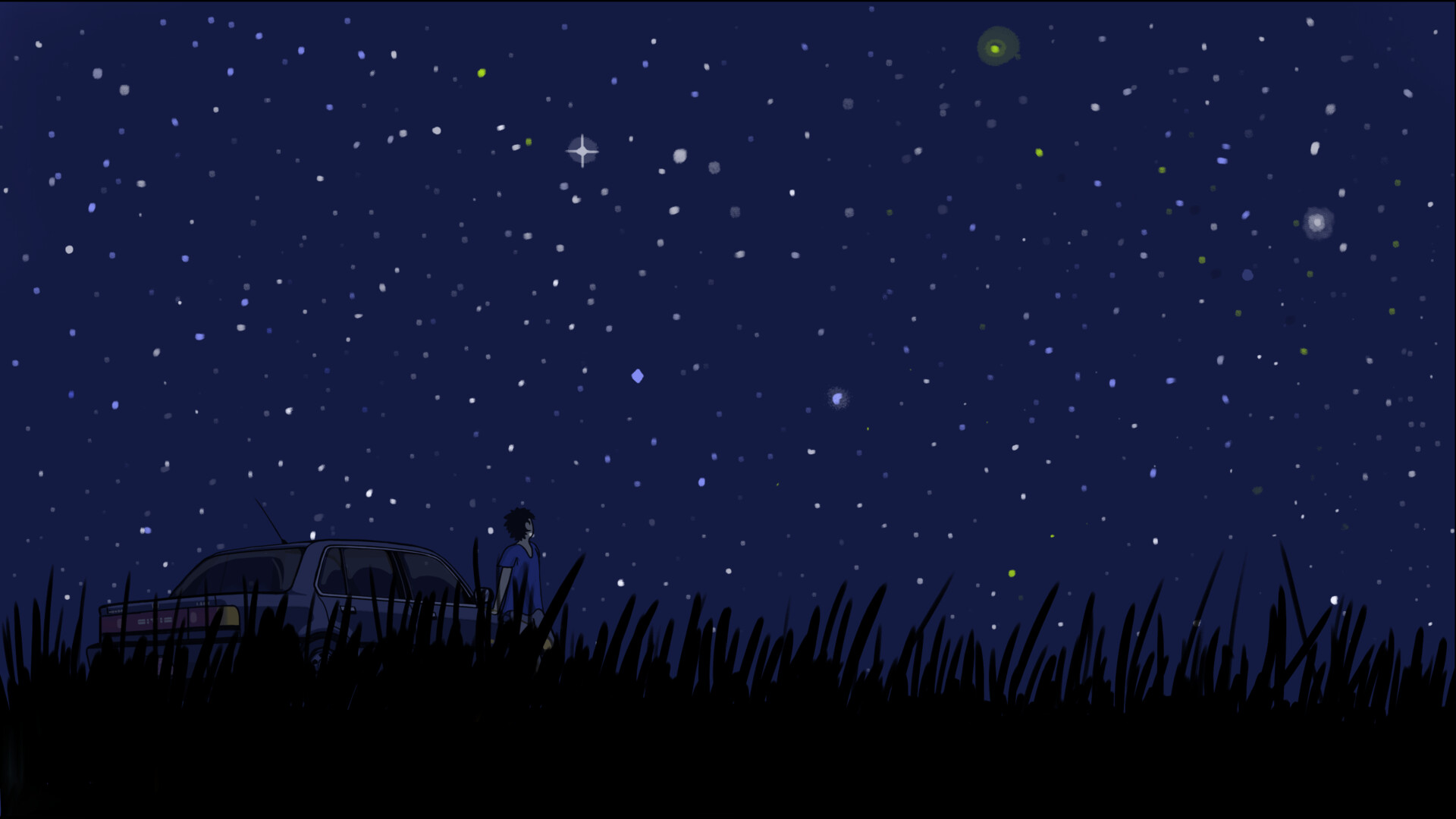 night sky colored pencil