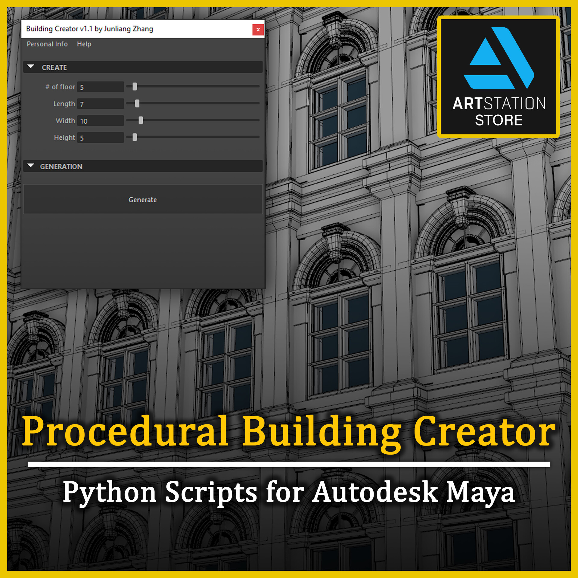 ArtStation - Maya Python - Procedural Building Creator v1.1
