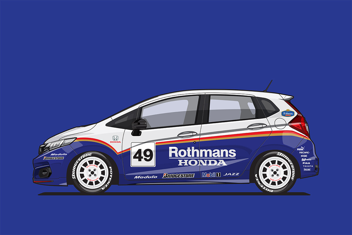 ArtStation - HONDA FIT Rothmans/The Create Car Flat Vector From Photos