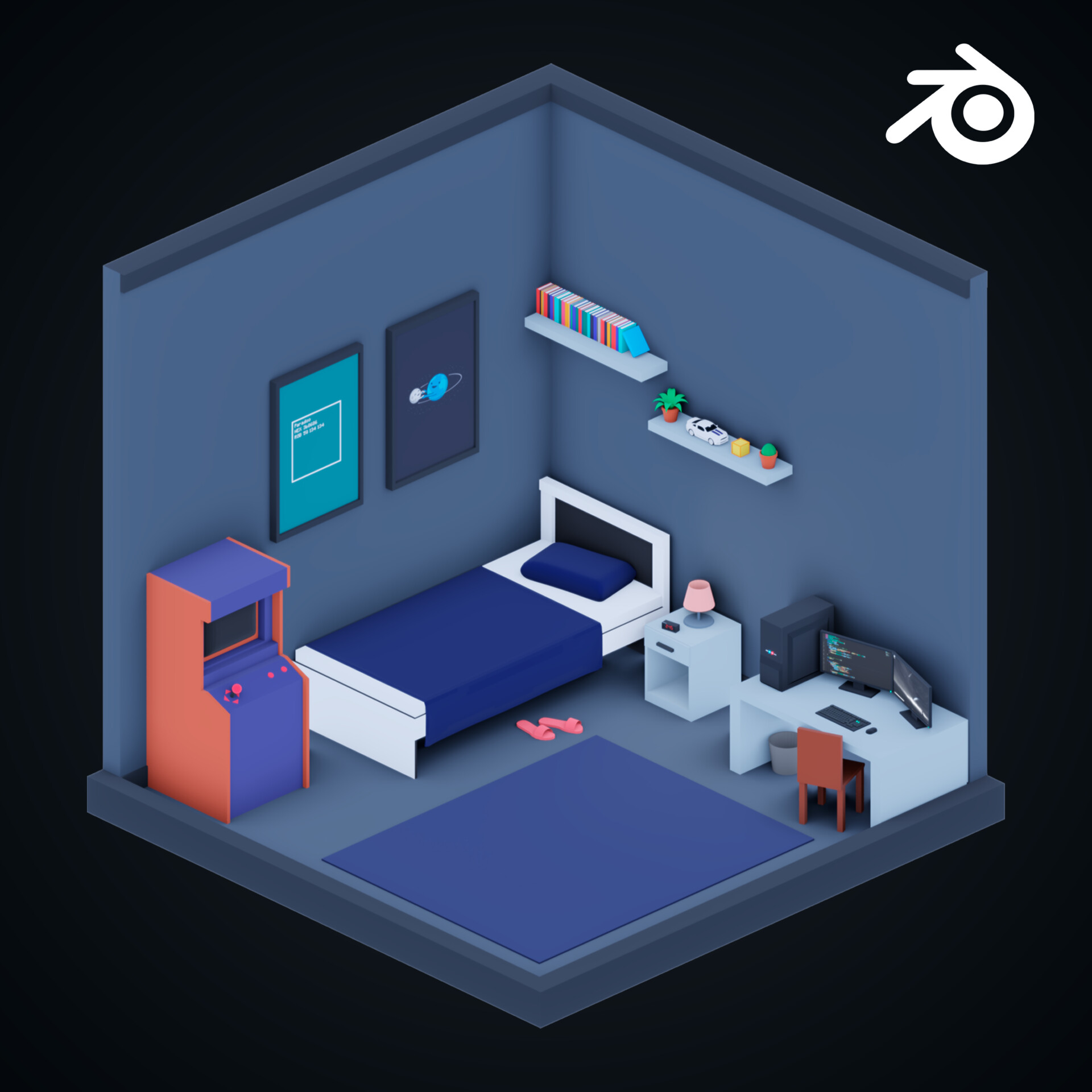 Artstation - Isometric Bedroom