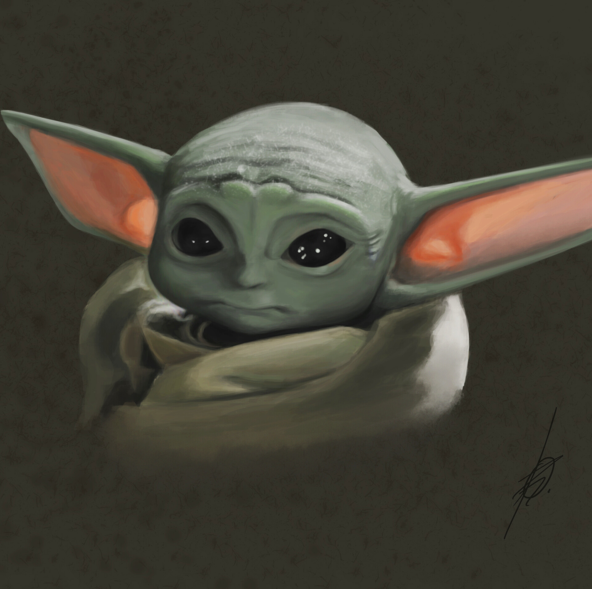 Artstation - Baby Yoda Illustration