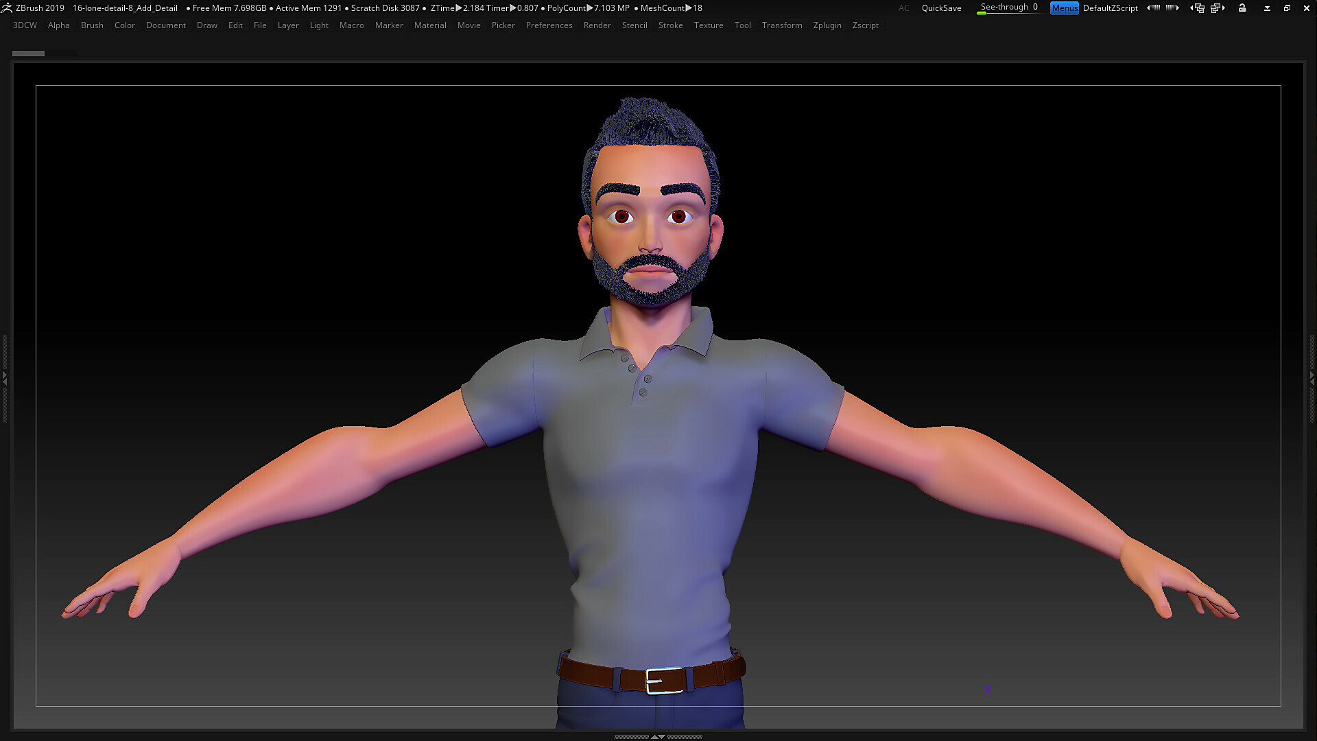 ArtStation - Male Character Stylized Base Mesh No. 16 in ZBrush 2019 ...