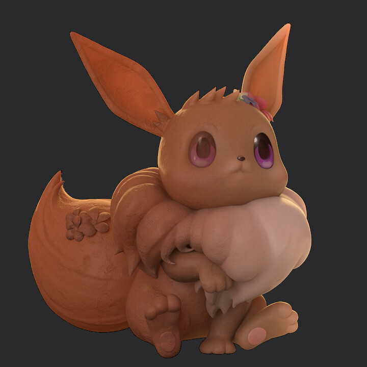 ArtStation - 3D Zbrush Pokemon Eevee modeling