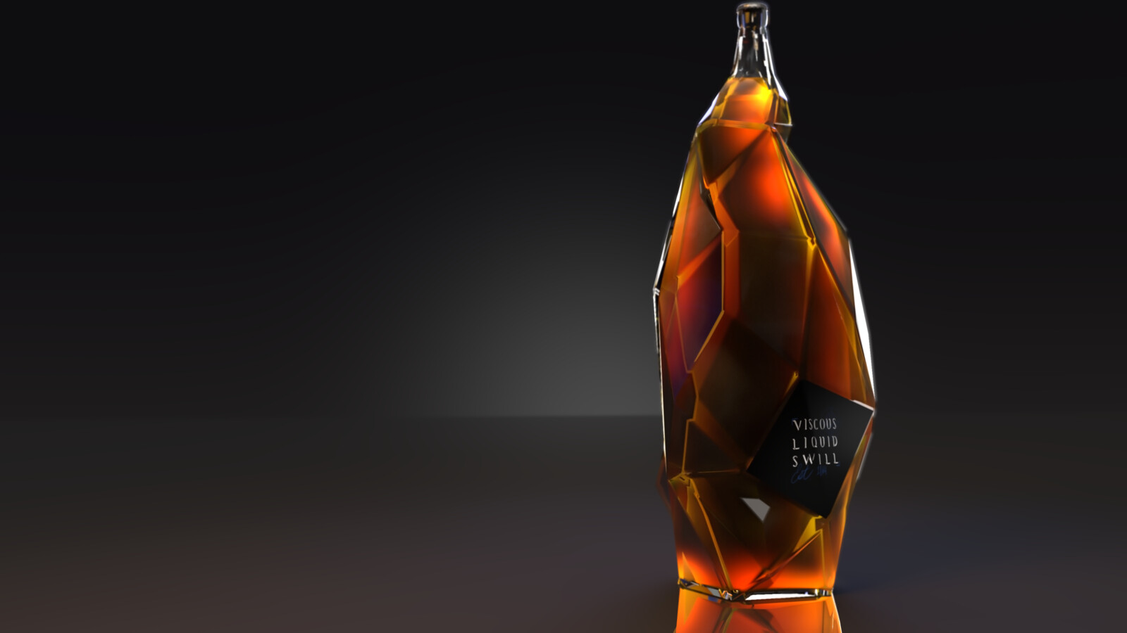 Fractured Glass Bottle