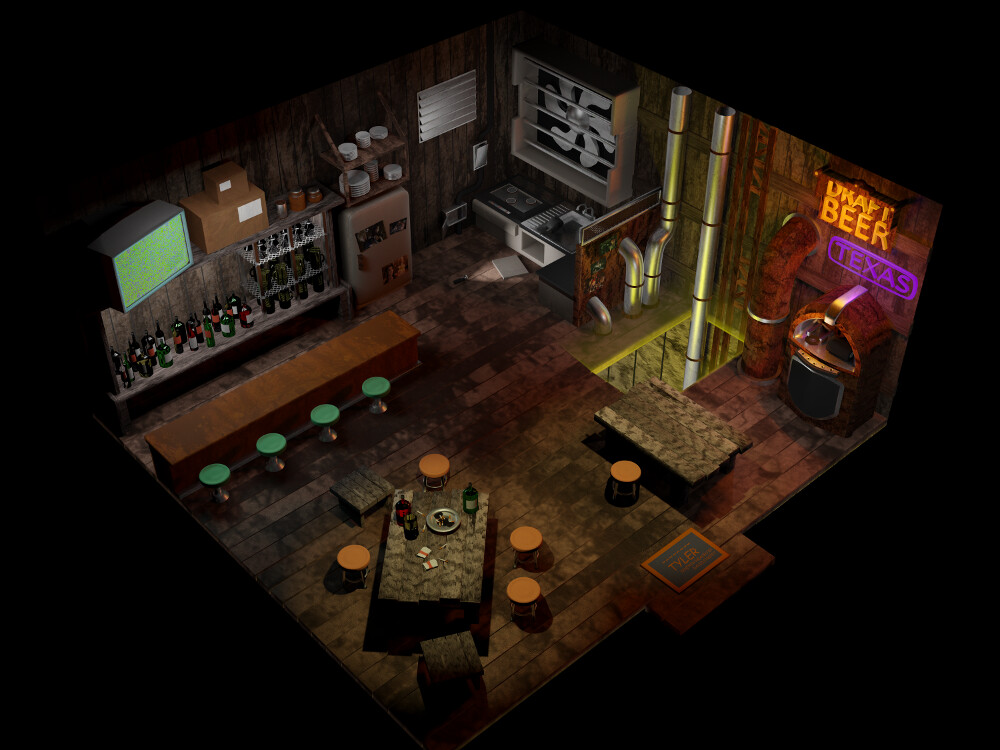 Artstation Tifas Bar 7th Heaven 3d Fanart [final Fantasy Vii]