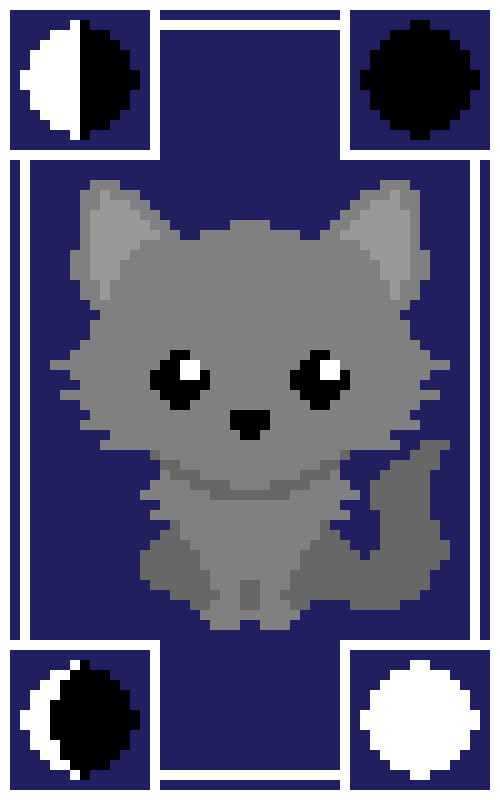 Wolf Cub Pixel Art Blanket Design