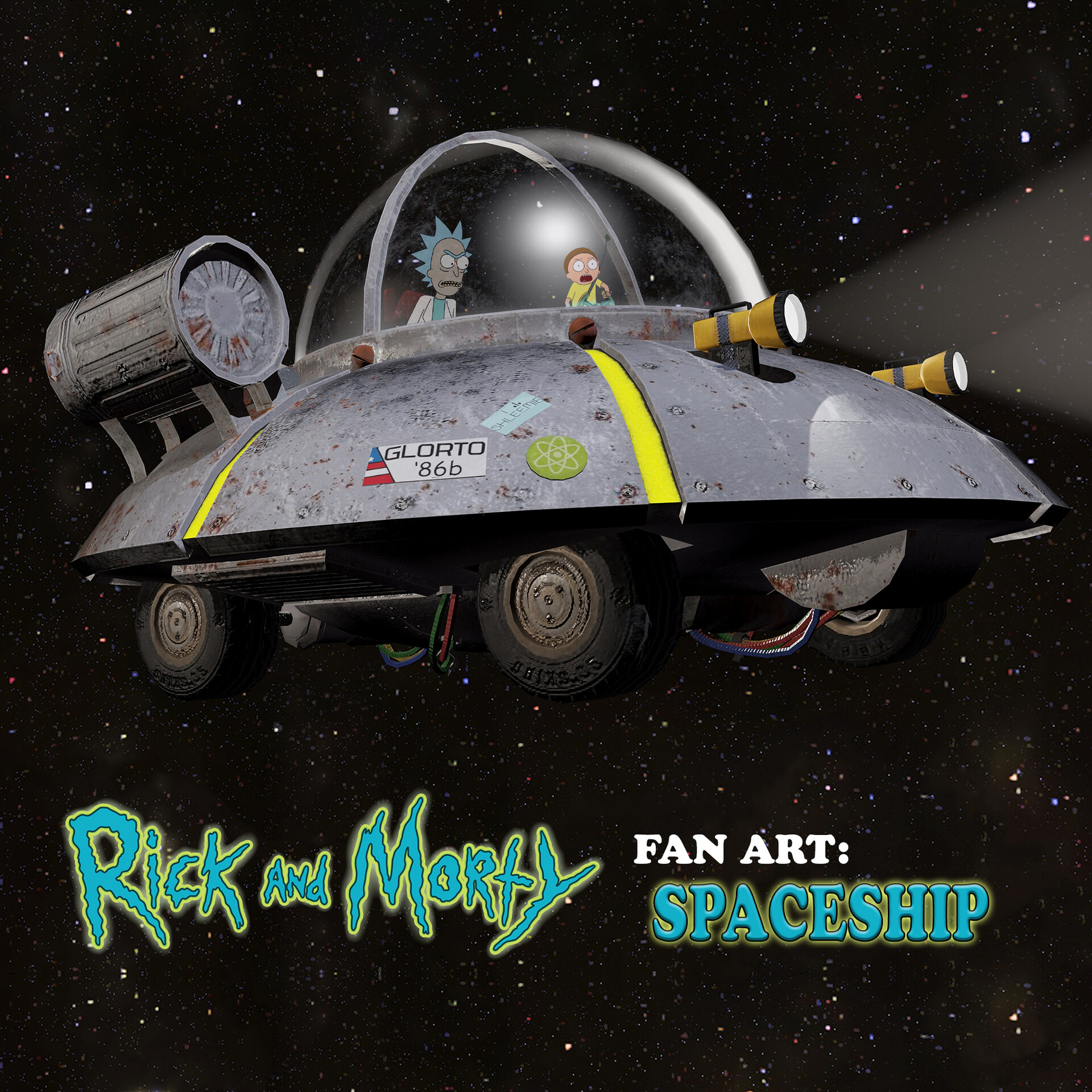 Jorge Revilla - Rick & Morty Spaceship (Fan Art)