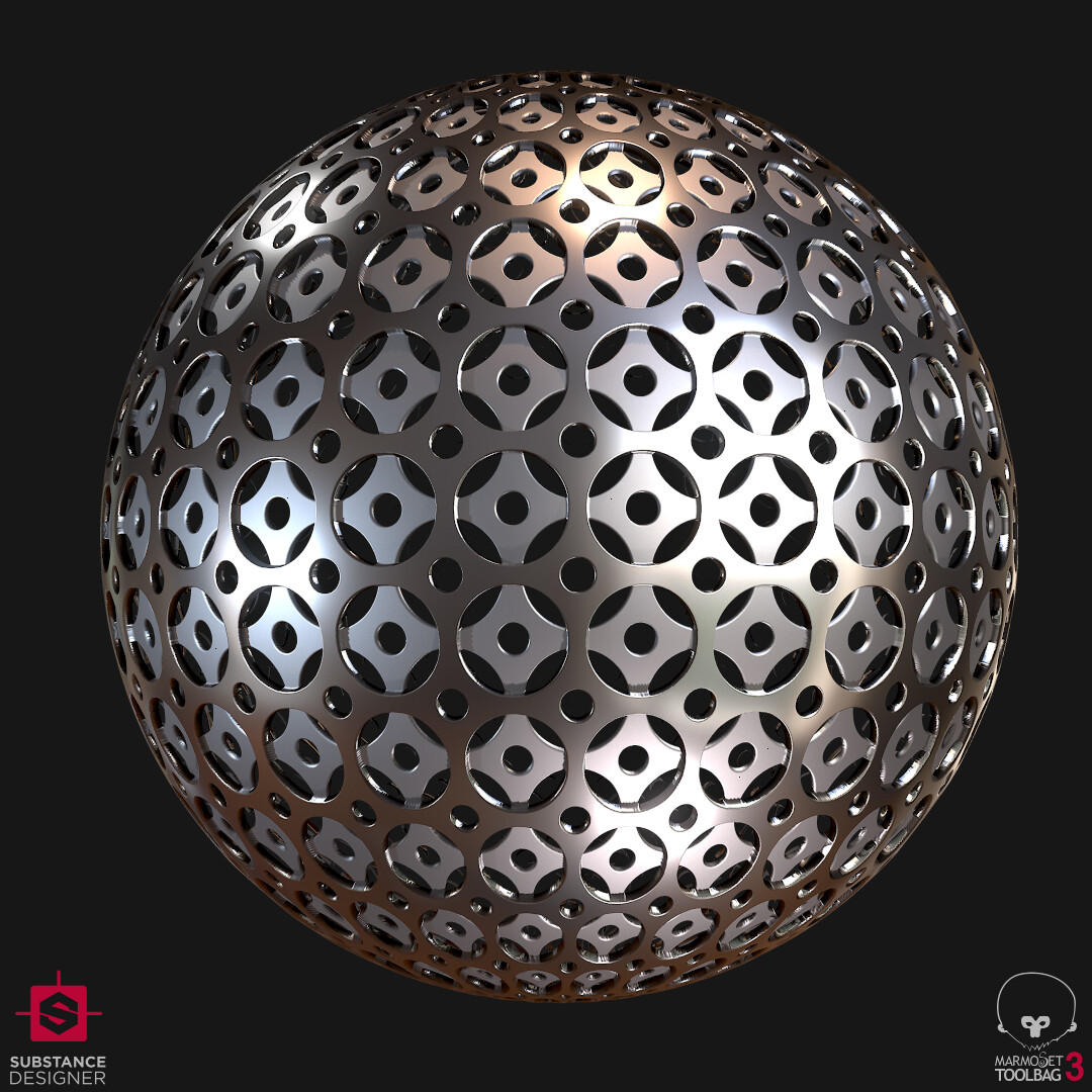 Andrea Crivello - Substance Designer - Circular Metallic Grid