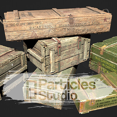 Military crates lowpoly assets