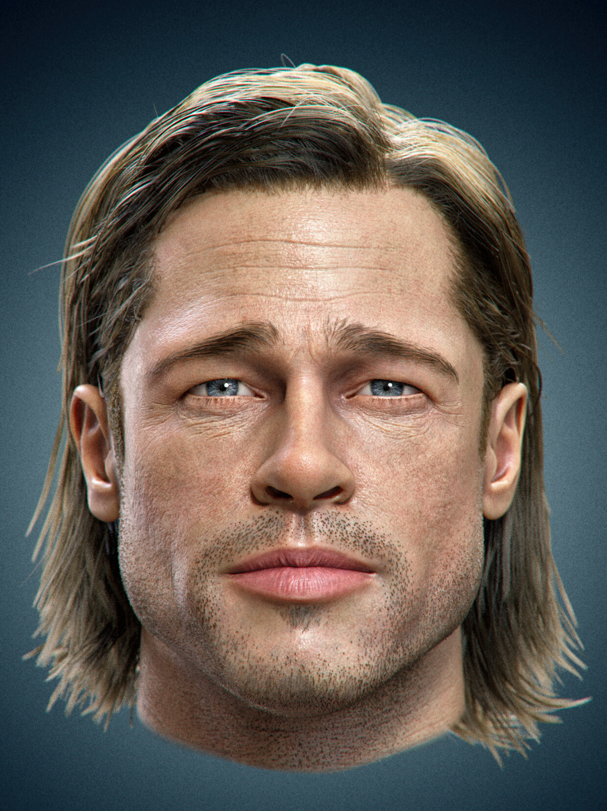 ArtStation - Brad Pitt likeness portrait