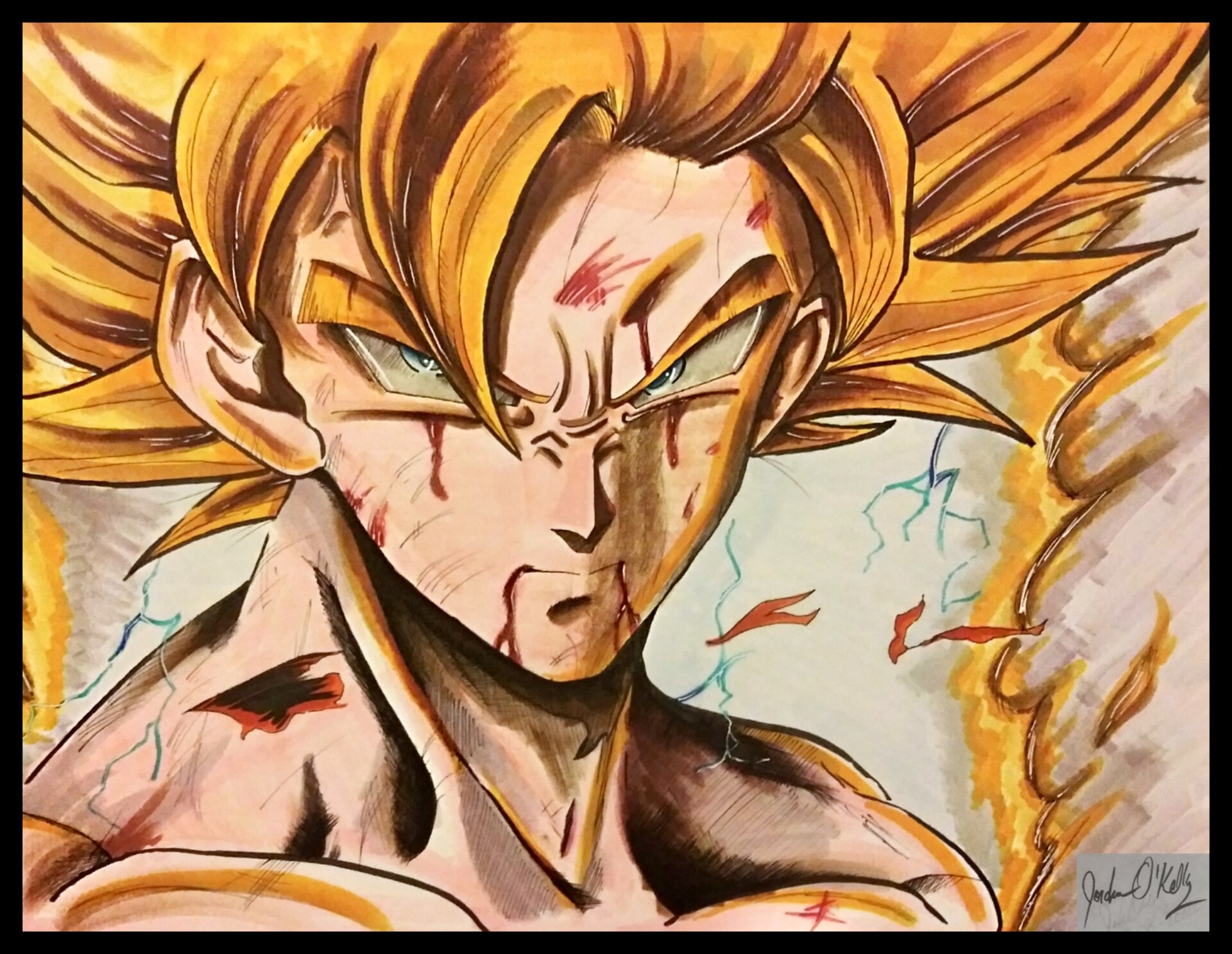 Just drawed new Super Saiyan 2 Goku : r/DragonballLegends