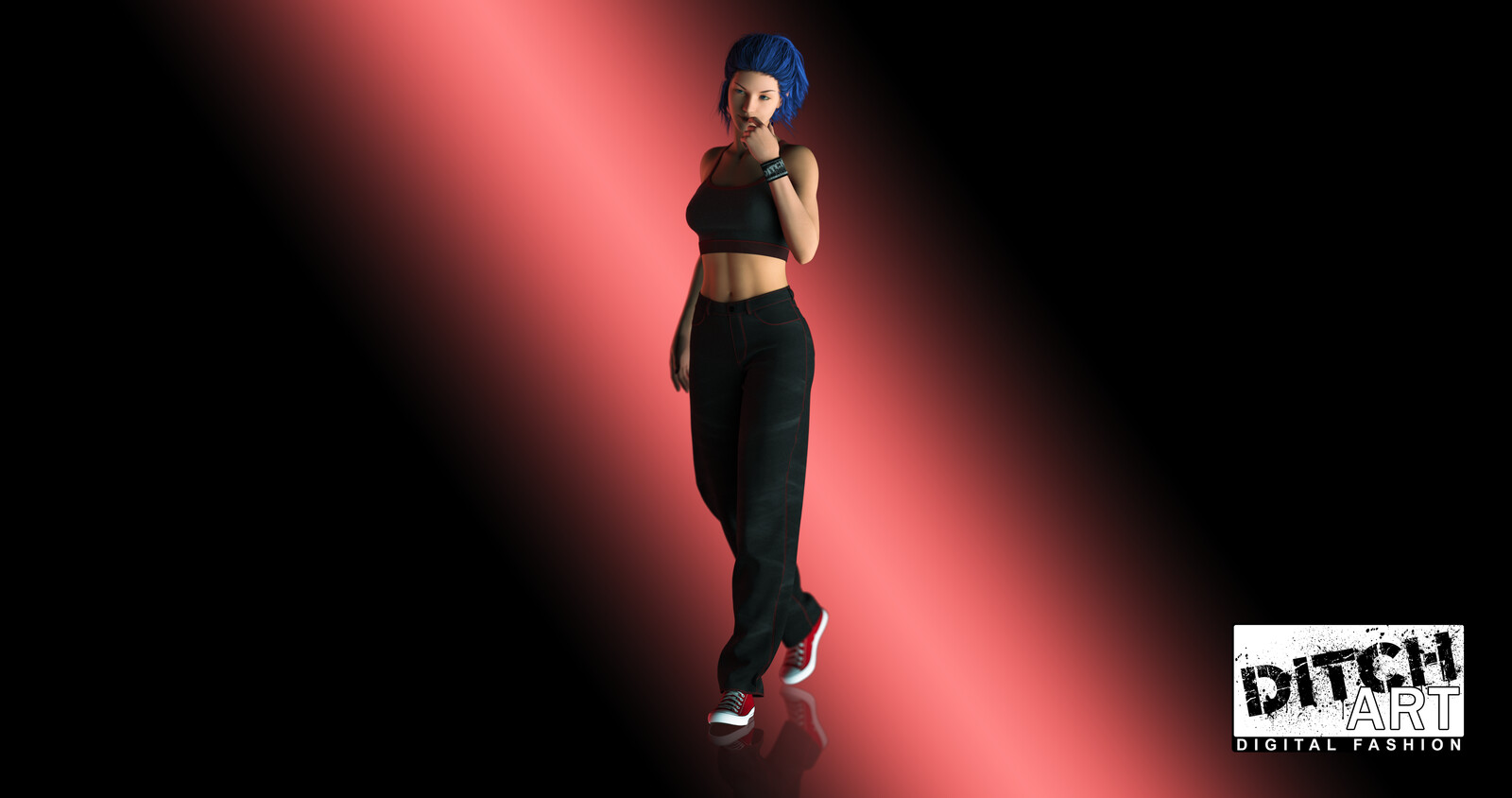 Jeans and Crop Top - Marvelous Designer