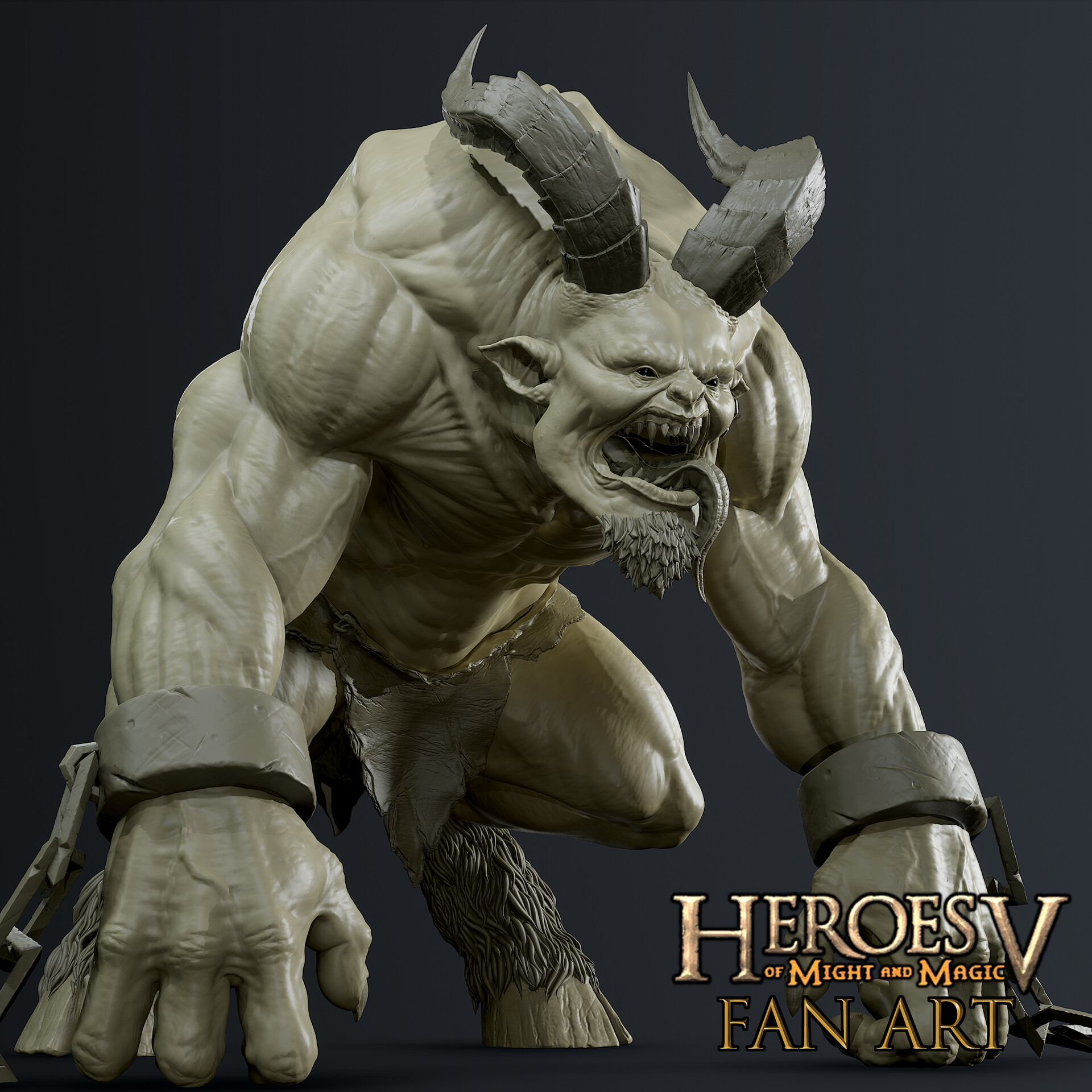 ArtStation - Horned Demon HoMM5 Redesign Fan Art High-Poly, Pierre Hanneuse