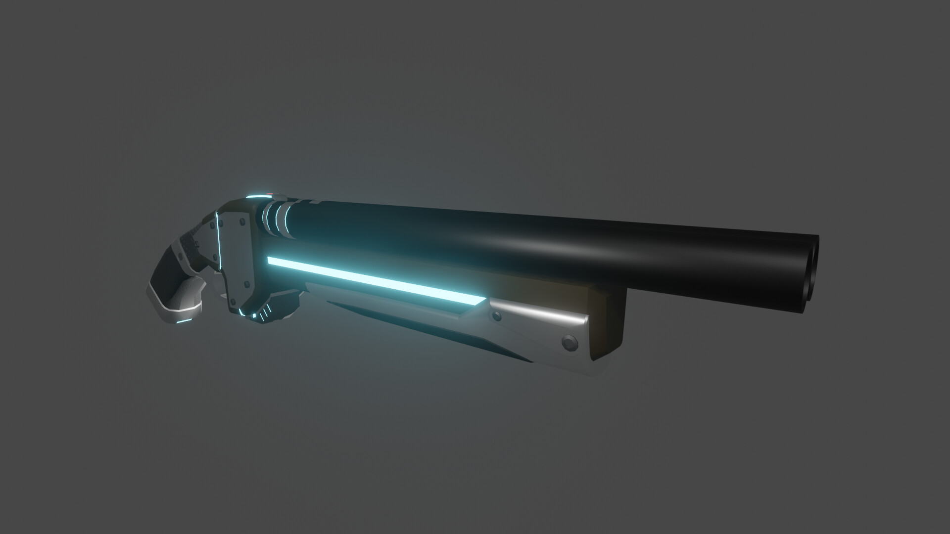 futuristic double barrel shotgun