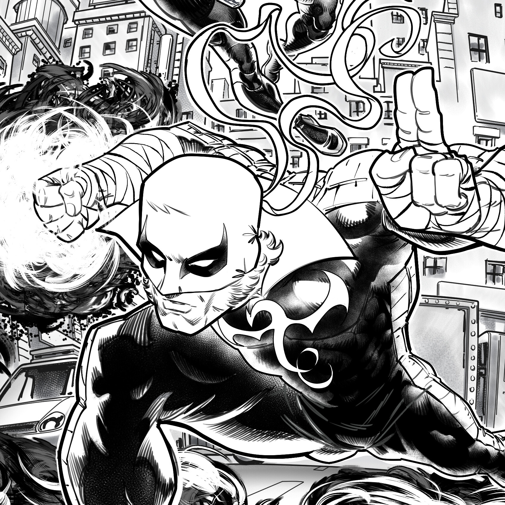 ArtStation - The Defenders Comic Cover Inks