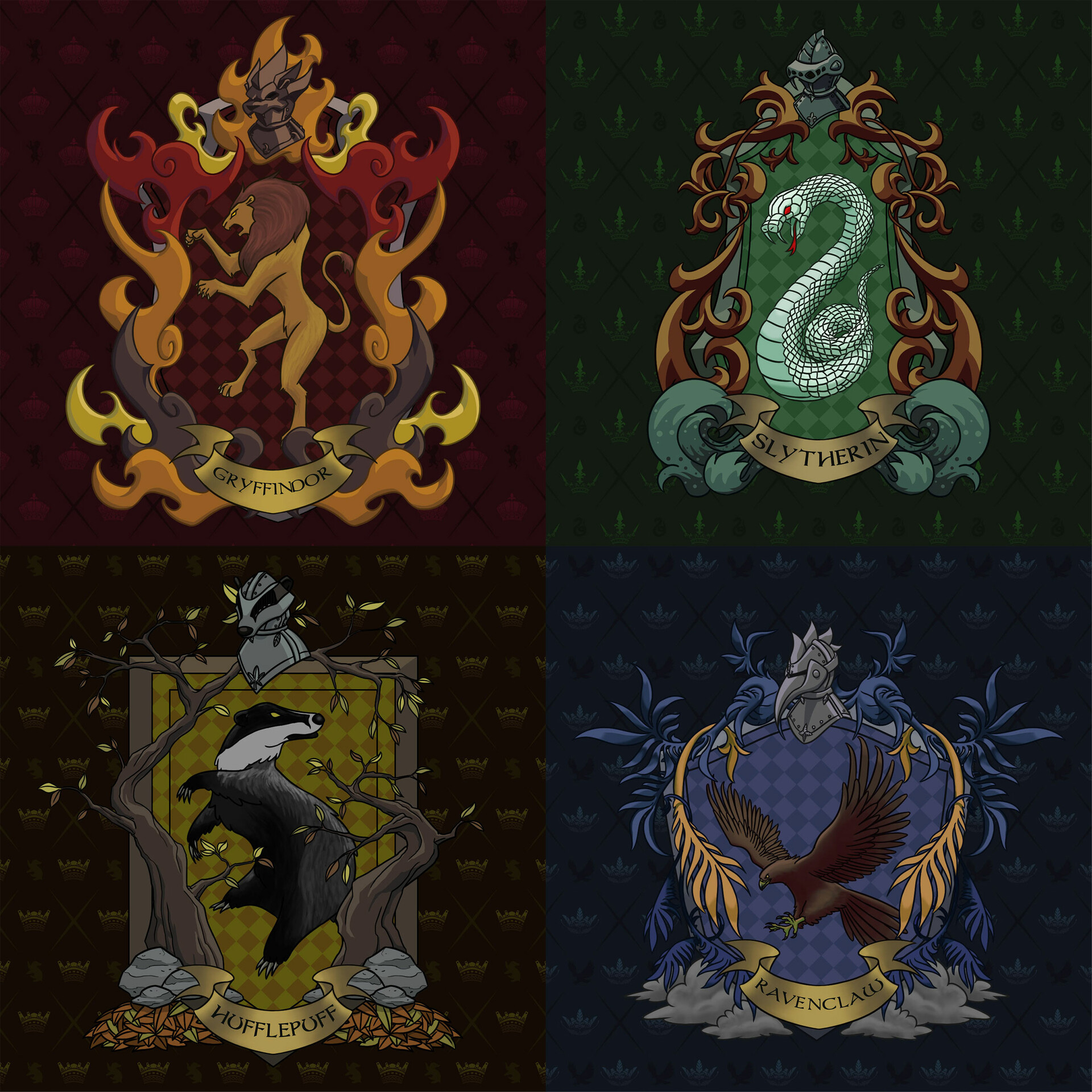 ArtStation - Hogwarts House Emblem Design