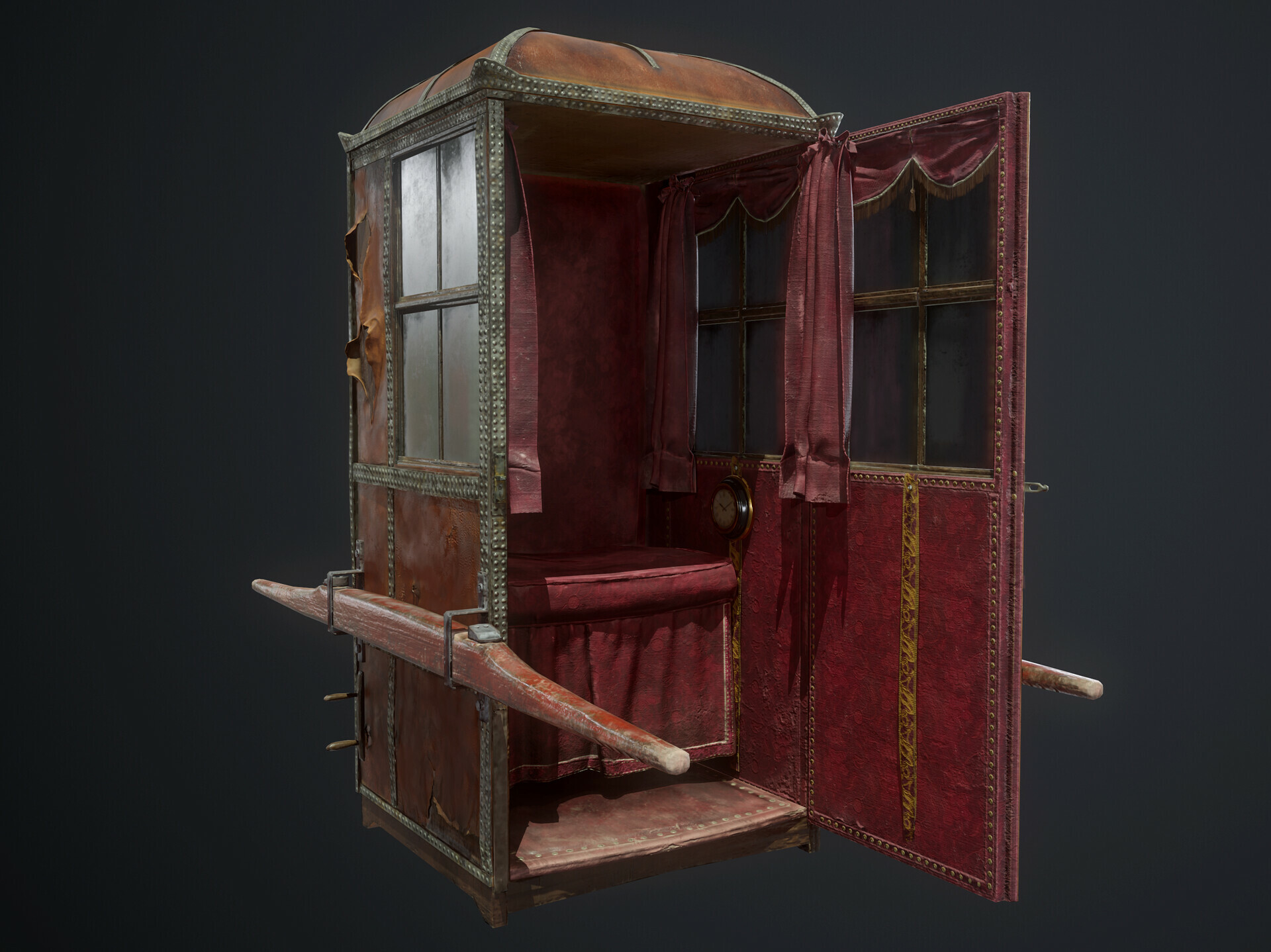 C line Bader A westminster type leather sedan chair